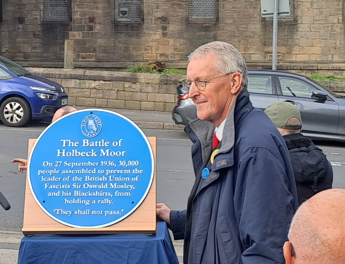 Blue plaque dedicated to anti-fascist history of Leeds